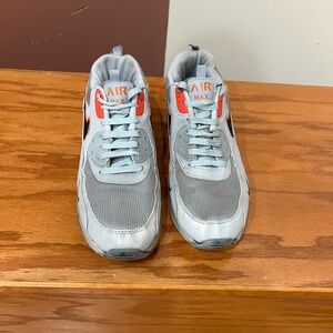 Nike Light Gray and Orange Air Max Sneakers